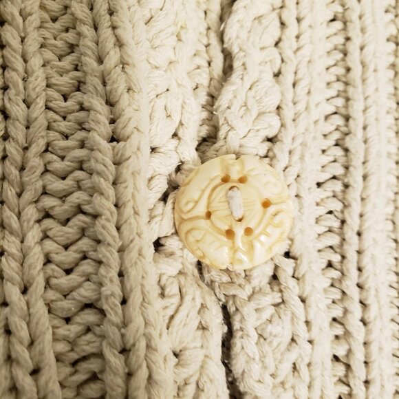 Vintsge BiHand cable knit Sz M/L 80% Silk 20% Nylon ceramic buttons - Picture 10 of 12